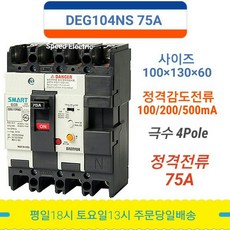 대륙 DEG104NS 75A 누전차단기 4P75A ELCB, 1개