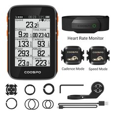 GPS 전자 자전거 속도계 CooSpo-BC200 무선 자전거 컴퓨터 GPS 속도계 사이클링 주행 거리계 2.6in 블루투, 09 package I, 1개