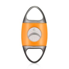 Dxon 클래식 가위 시가 커터 나이프 휴대용 스테인레스 스틸 더블 블레이드, Yellow, 1개