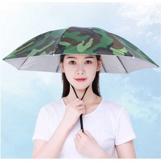 야외 햇빛가리개 낚시 양산 양손 자유로운 우산 삿갓, 1개, 수박 모자 우산