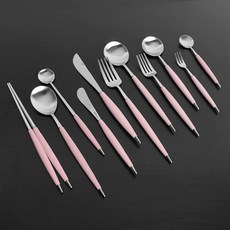 백산 국산 몽블랑 큐티 롱스푼 20cm, 핑크, 1개