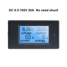 디지털 미터 DC 65100V 전압계 전류계 20A50A100A 4 IN1 LCD 전압 전류 다기능 전력 에너지 측정기 테스터 션트, 1개