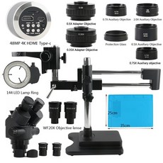  3.5X-90X 180X 더블 붐 Simul 초점 삼안 스테레오 현미경 38MP 2K HDMI USB 비디오 카메라 보석 수리 도구, [02] 금 