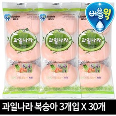 버블윅 과일나라비누 복숭아 80g x 90개 세안 세수 화장비누 - 비누나라