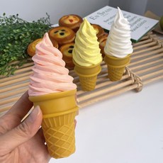 가짜 소프트 아이스크림 모형 촬영 여름 인테리어 소품, 블루베리