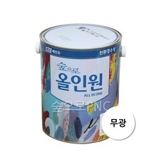 KCC 숲으로 올인원 3.78L 백색 (광택선택) 친환경페인트 하나로 모든곳 가능한 만능페인트 실내외부 방문 벽지 철재 목재 콘크리트 비철금속 모두사용가능, 무광