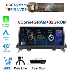 차량용 멀티미디어 카플레이 스테레오 라디오 자동 모니터 bmw 호환 X5 E70 X6 E71 20072013 CCC 또는 CIC 시스템용 10.25 인치 안드로이드 14, [06] CCC 4G 32G CAM, 1개