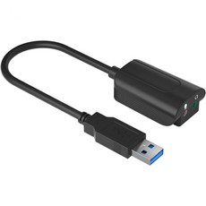 마이크 이어폰 노트북 데스크탑용 외장 7.1 USB 사운드 카드 어댑터 스테레오컨버터, 마이크 이어폰 노트북 데스크탑용 외장 7.1 USB 사, 1개