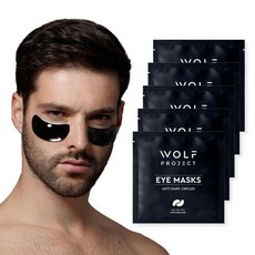 The Wolf Project 다크서클 부푼 눈 주름을 위한 울프 프로젝트(5쌍) - 카페인 비타민 C 및 펩티드 포함. 눈 밑 마스크는 피곤한 눈과 밑을 줄여줍니다, 1 Count (Pack of 5), 1개