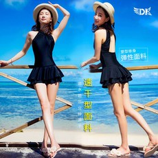 DK 수영복 여자 보수 점프 슈트 타 입 슬 림 하 게 배 를 가 려 섹시 등 을 드 러 내 는 온천 수영 2019 한국 판 블랙 XL