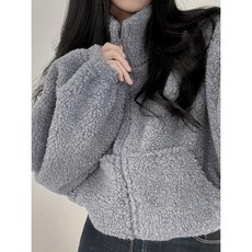  [스틸디스] 몬티 뽀글이 하이넥 크롭 집업  상품 이미지