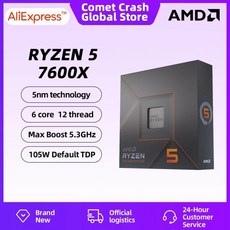 AMD RYZEN 5 7600X 박스 버전 CPU 게이밍 프로세서 R5 6 코어 12 스레드 5nm 38M 소켓 AM5 오리지널, 01 CHINA - 7600x