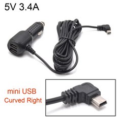 부강샵 차량내편의 미니 마이크로 USB 차량용 충전기 3.5 미터 자동차 DVR 대시 카메라 GPS 비디오 입, 04 Mini Curved Right