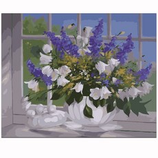 해바라기 장미 장미꽃 유화 그리기 색칠하기 세트 피포 페인팅 그림 대형 따라, B + 40x50