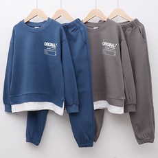 주니팡 주니어 상하복 초등 트레이닝복 레이어드맨투맨+조거바지 세트