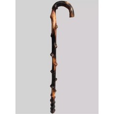명아주 지팡이 어르신 노인지팡이 청려장 미끄럼방지 단단한 원목, 진한 노란색 일체형 단단한 나무 지팡이