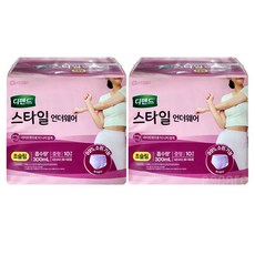디펜드 여성용 스타일 초슬림 언더웨어 요실금 성인기저귀, 중형, 10개입, 2개
