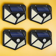 일상애착 태양광 센서 외부벽등 야외조명 100칩 LED, 4개입