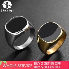 Jiayiqi 남자 반지 펑크 록 부드러운 316L 스테인레스 스틸 인장 반지 남자 힙합 파티 쥬얼리 도매 남성 웨딩 Anel|반지|