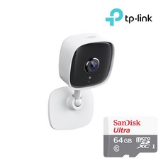 TP-LINK TAPO C100 2MP 실내 가정 미니 홈 무선CCTV IP카메라, TAPO C100+SD CARD 64GB, 1개