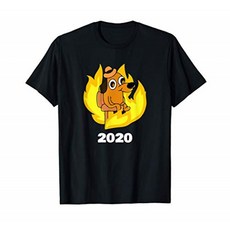 이것은 좋은 개입니다 인터넷 Meme Burning Dog 2020 Camiseta, 단일옵션