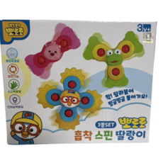 뽀로로 흡착 스핀딸랑이 촉감각완구, 혼합색상, 1세트