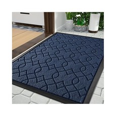 Yimobra 현관 매트 야외 실내 74.1 x 43.2cm(29.5 17인치) 사계절용 튼튼한 도어 외부 입구 전천후 웰컴 미끄럼 방지 파티오 블랙, 29.5"x17" (Small), 블루