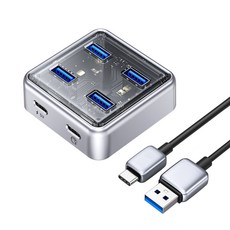 오리코 Type-C 무전원&유전원겸용 USB 3.0 4포트 허브 1M XHJ4U-U3-10, 상세페이지 참조, 1개