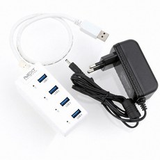 넥스트 유전원 USB 3.0 4포트 유전원 허브 케이블일체형 NEXT 505UHP, 혼합색상