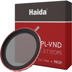 Haida 카메라 프로 II용 2 in 1 CPL + VND 필터 멀티 코팅 원형 편광판 가변 중립 밀도 SLR 렌즈 방수 긁힘, 02 72MM, 1개