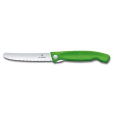 VICTORINOX VICTORINOX(빅토리녹스) 과도 폴딩펄링나이프 파도날 11cm 그린 접이식 스위스클래식 빵칼 6.7836.F4B