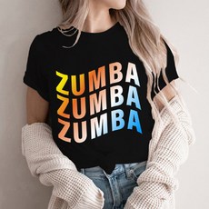 줌바티 Zumba 줌바웨어 단체복 운동복 줌바댄스 줌바 방송댄스복 줌바댄스복장 줌바반팔티, 01_블랙