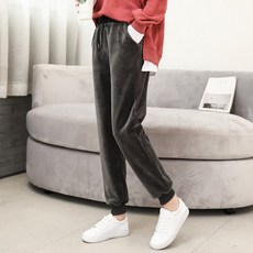 [해외배송] 데일리 쫀쫀 조거팬츠 여자 마약 조거팬츠봄 미면 기모 도톰한 벨벳 트레이닝 바지 여 기모 BF 패션 배기 캐주얼 웨이트-62176