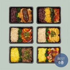 [샐러드보울] 프리미엄 냉동도시락 넉넉소반 BEST 6종 세트, 6종세트