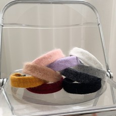 앙고라 니트 뜨개 심플 헤어밴드 머리띠 9color