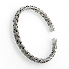 3 개/대 핫 남자 티타늄 스틸 로마 숫자 팔찌 말굽 버클 Bangles Pulseira Bileklik 럭셔리 수제 보석