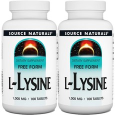 Source Naturals 소스내추럴스 엘 라이신 1000mg 테블릿, 100정, 2개
