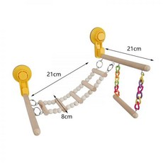 앵무새횟대 흡입 컵 나무 앵무새 스탠드 걸이식 새 창 샤워 퍼치 버기 블루버드 벌새, 21x21cm, 1개