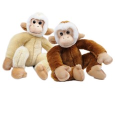 [한사토이]56455647 원숭이 동물인형 세트(베이지 갈색) 28cm.H