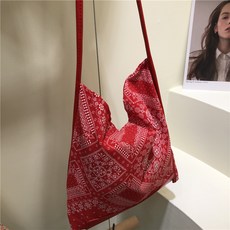 어스티치 페이즐리 꽃 반다나 숄더백 에코백