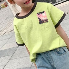 kirahosi 여자 아동 오버핏 반팔 티셔츠 여아 여름 반팔티 여행옷 368 HD Nx1jpg