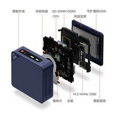 s12pro 미니PC 비링크 Beelink N100 PRO 게이밍 피씨, 상세 페이지 참고, 그레이(메모리 없는 하드 디스크)