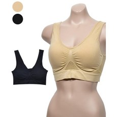 편한 노와이어 컷팅 심리스 빅사이즈 브라탑 브라자 (WD6B7D9)