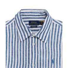 폴로랄프로렌 POLO RALPH LAUREN 30% 적립금W 릴렉스핏 스트라이프 리넨 셔츠- 블루