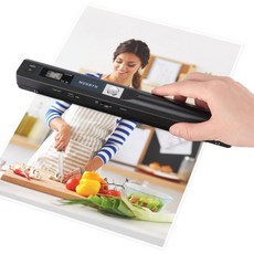MUNBYN 휴대용 스캐너 A4 문서용 포토 스캐너 900Dpi 플랫 스캐닝 16G SD 카드 포함 Wand 문서 USB 케이블을 통해 컴퓨터에 이미지 업로드 드라이버 없, black
