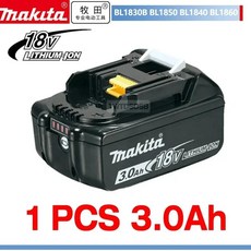 마키타 충전식 전동 공구 배터리 교체형 LED 리튬 이온 6.0 Ah 18V LXT BL1860B BL1860BL1850 BL1830 100%, 05 Makita 3Ah, 1개