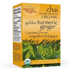 Uncle Lee's Tea Imperial Organic 차이 티 천연 카페인 프리 골든 강황 생강차 시나몬 치커리 카다몬 스테비아 정향 및 흑후추 박스당 티백 18, 18 count, 18개입, 500ml
