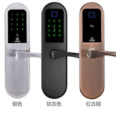 도어락 비밀번호잠금장치 가정용 아파트 스마트잠금장치 전자 카드잠금 반응 우드도어 잠금 문 자물쇠, T03-지문 비밀번호 레드코퍼(풀옵션)
