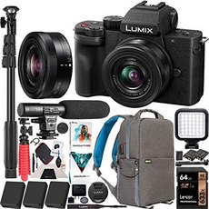 Panasonic dc-g100kk lumix g100 미러리스 4k 블로깅 카메라(12-32mm f3.5-5.6 렌즈 3개 포함) 배터리 번들 데코 기어 백팩 + 포토 비디오