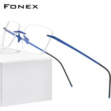 해외직구 Fonex 티타늄 빈티지한 사각 무테안경 8557